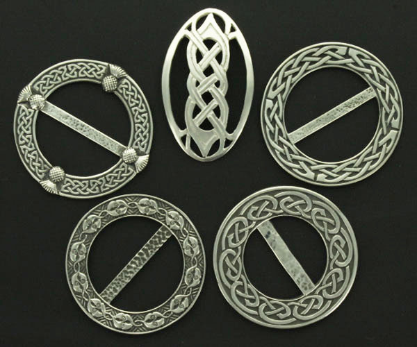 Scarf Ring, Celtic Design, Medium, Pewter